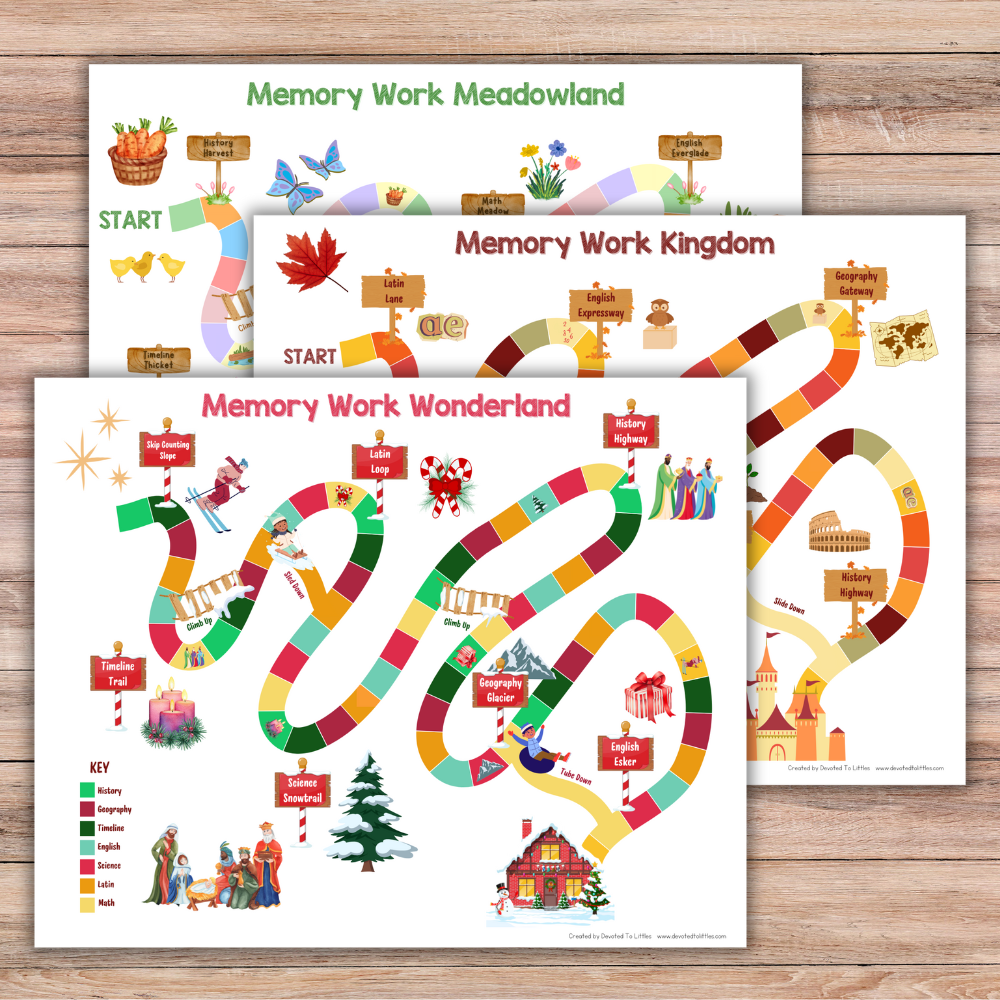 Seasonal Memory Work Game (Spring + Fall + Christmas) BUNDLE