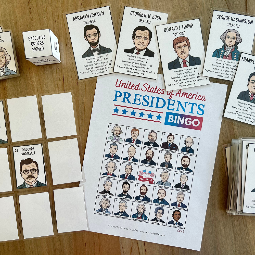 Presidents Game BUNDLE: Showdown, Memory, & Bingo