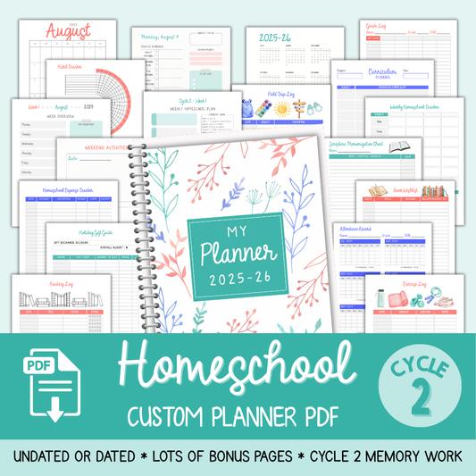 Custom Homeschool Planner PDF (2025-26 or undated)