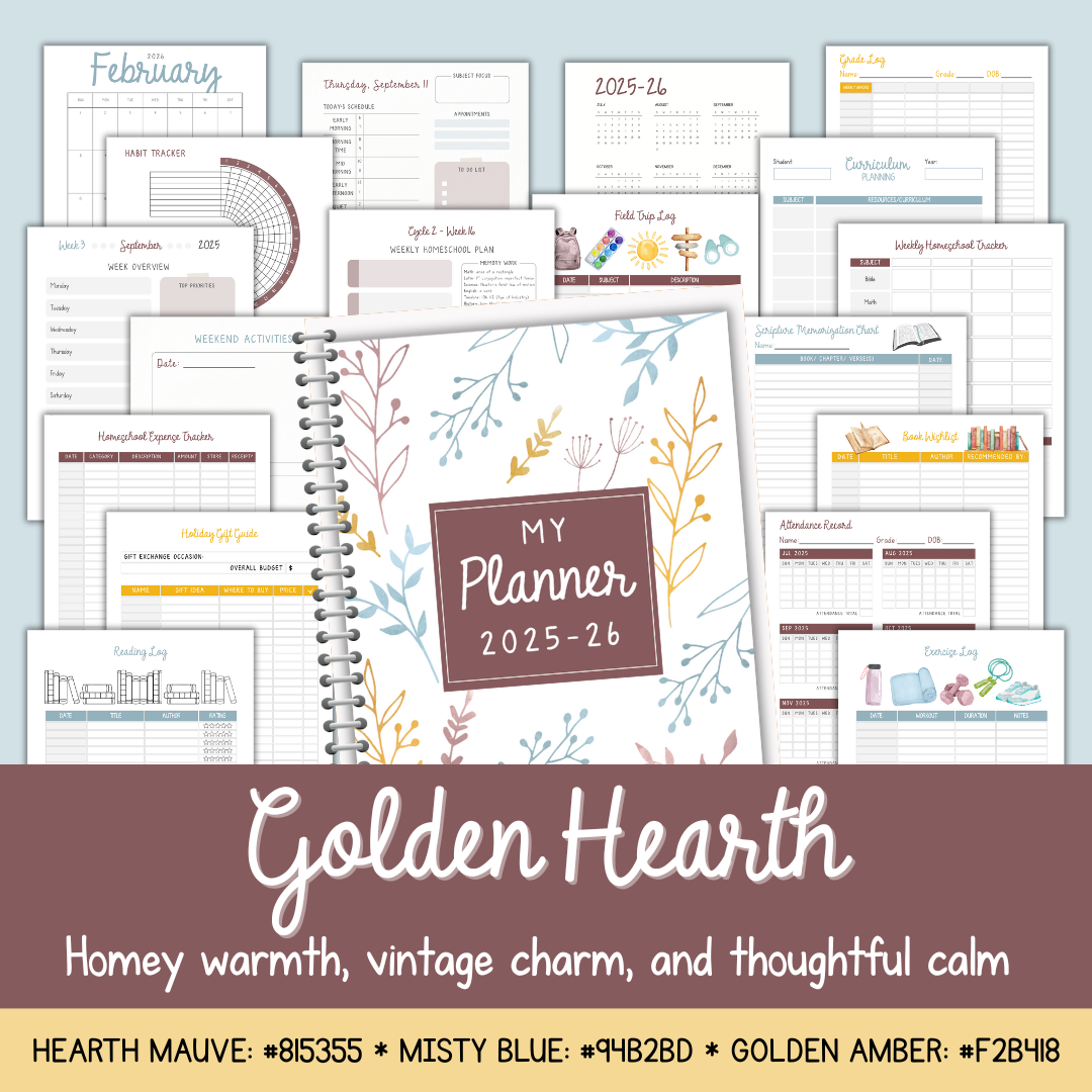 Custom Homeschool Planner PDF (2025-26 or undated)