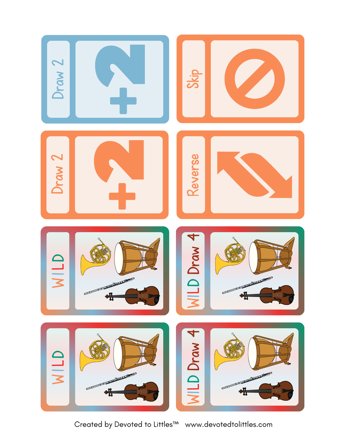 Instruments UNO Card Game