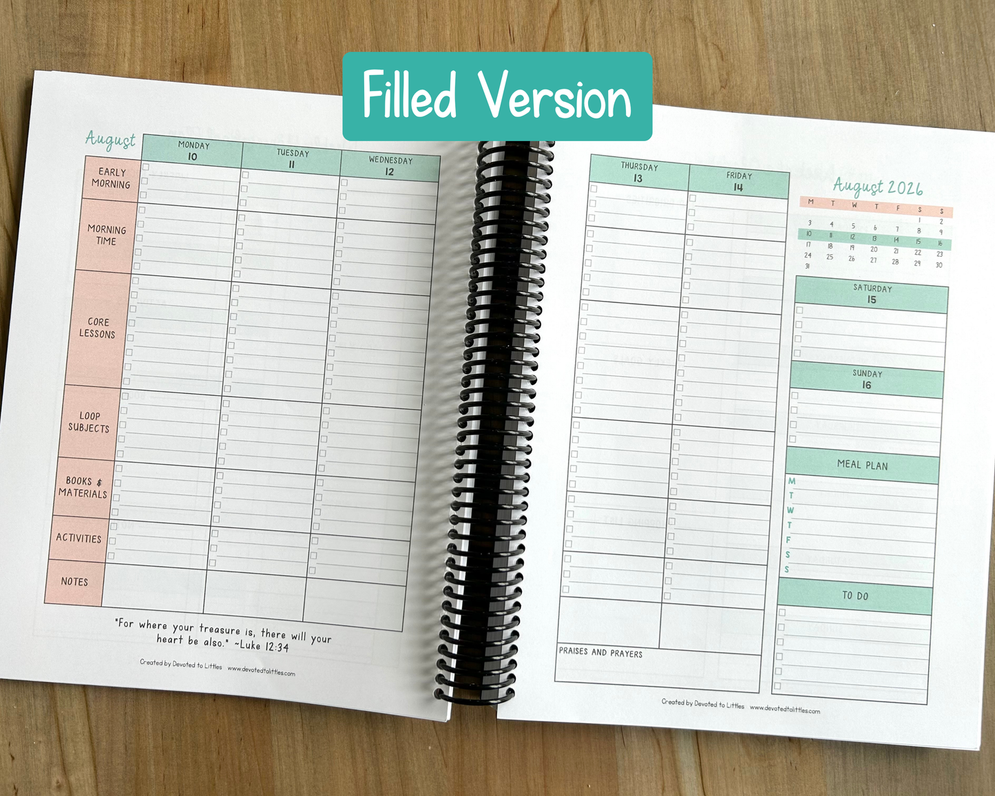 Homeschool Planner 2026-2027