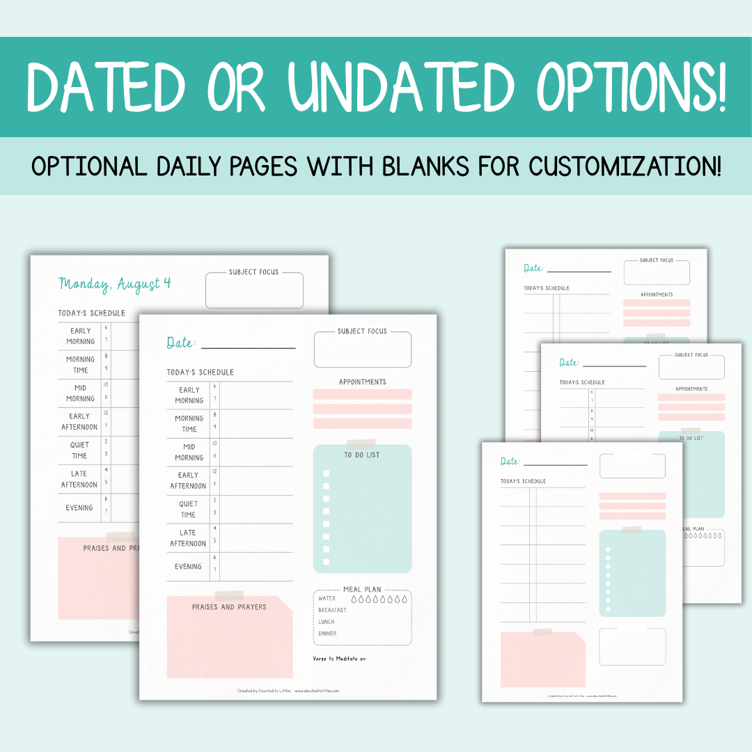 Custom Homeschool Planner PDF (2025-26 or undated)