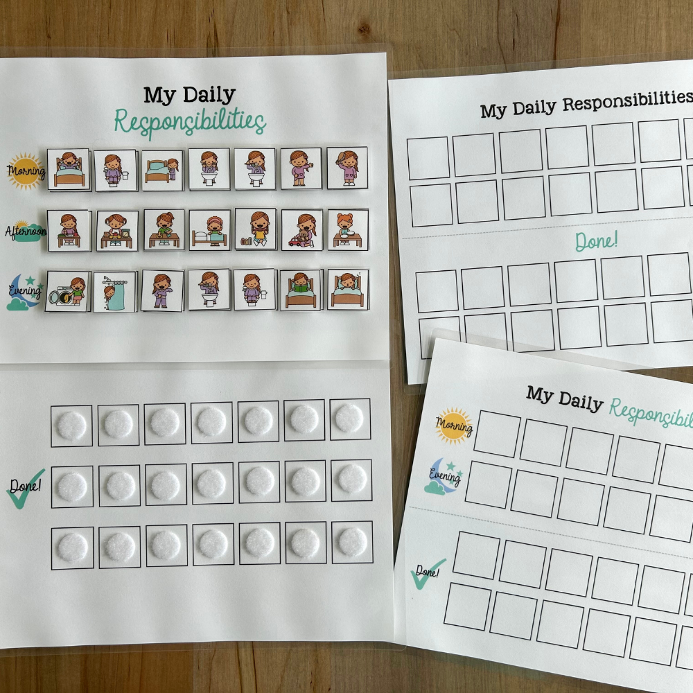 Kids' Daily Responsibilities Chart - Digital Download