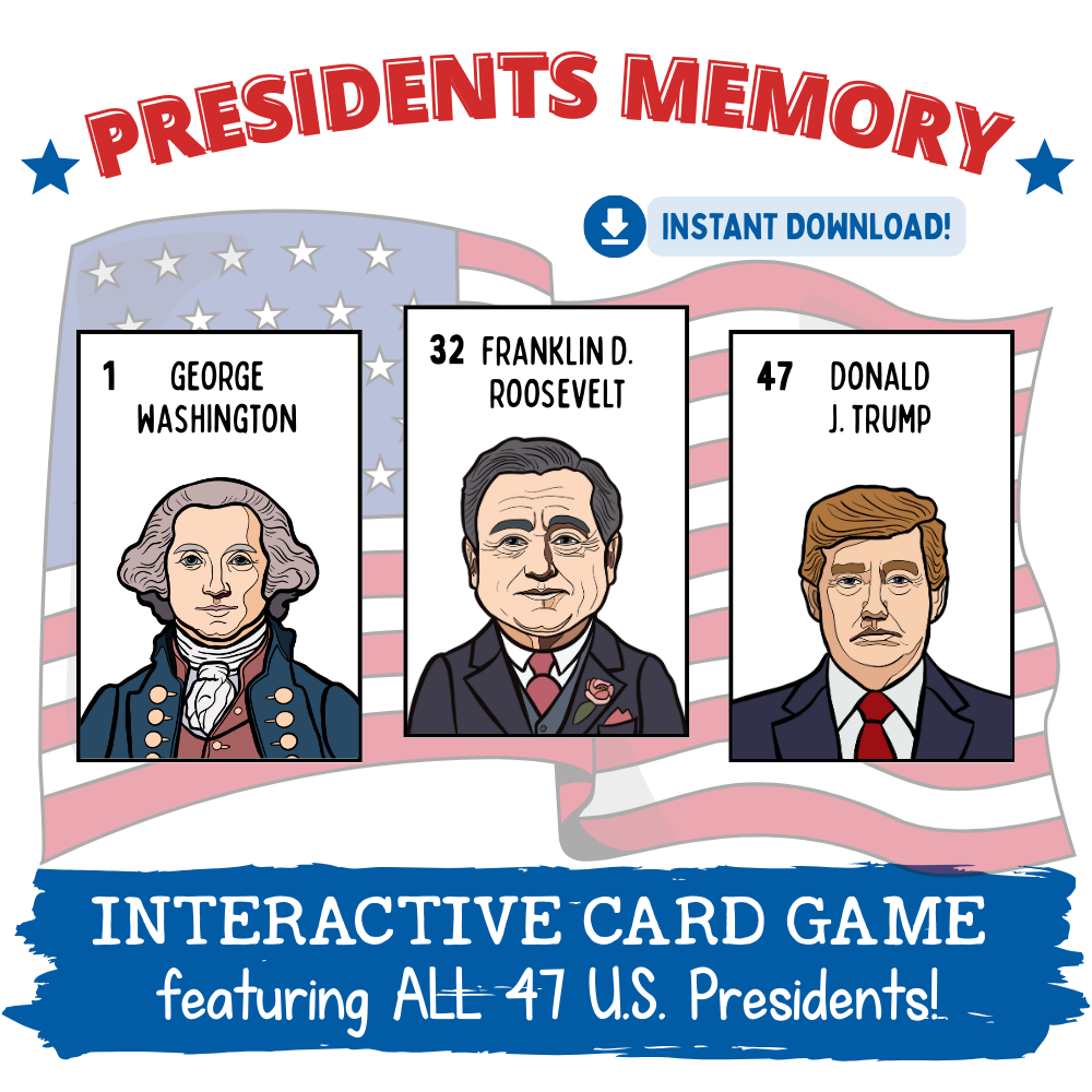 U.S. Presidents Memory Card Game