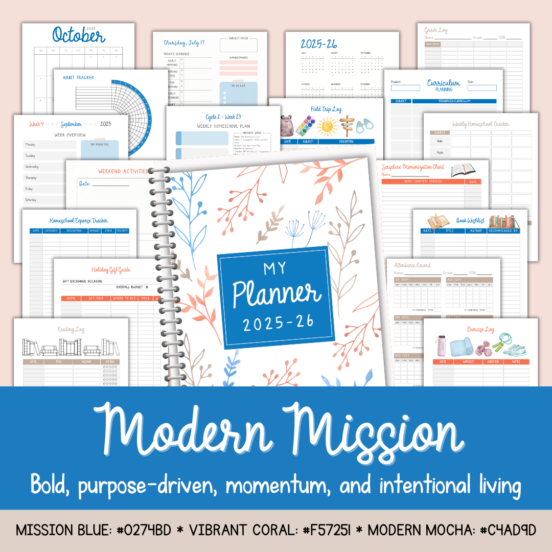 Custom Homeschool Planner PDF (2025-26 or undated)