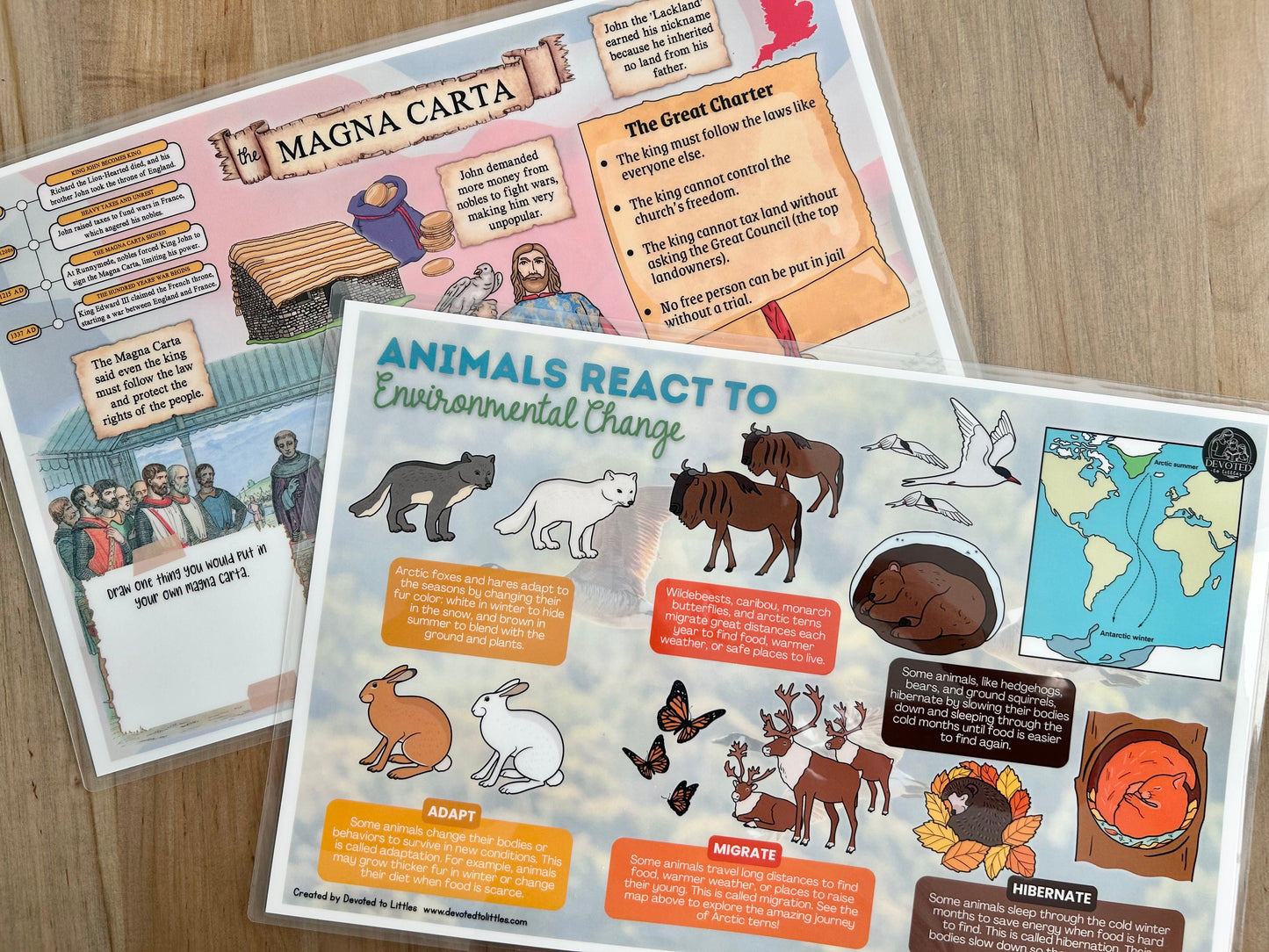 Cycle 2 History and Science Placemats