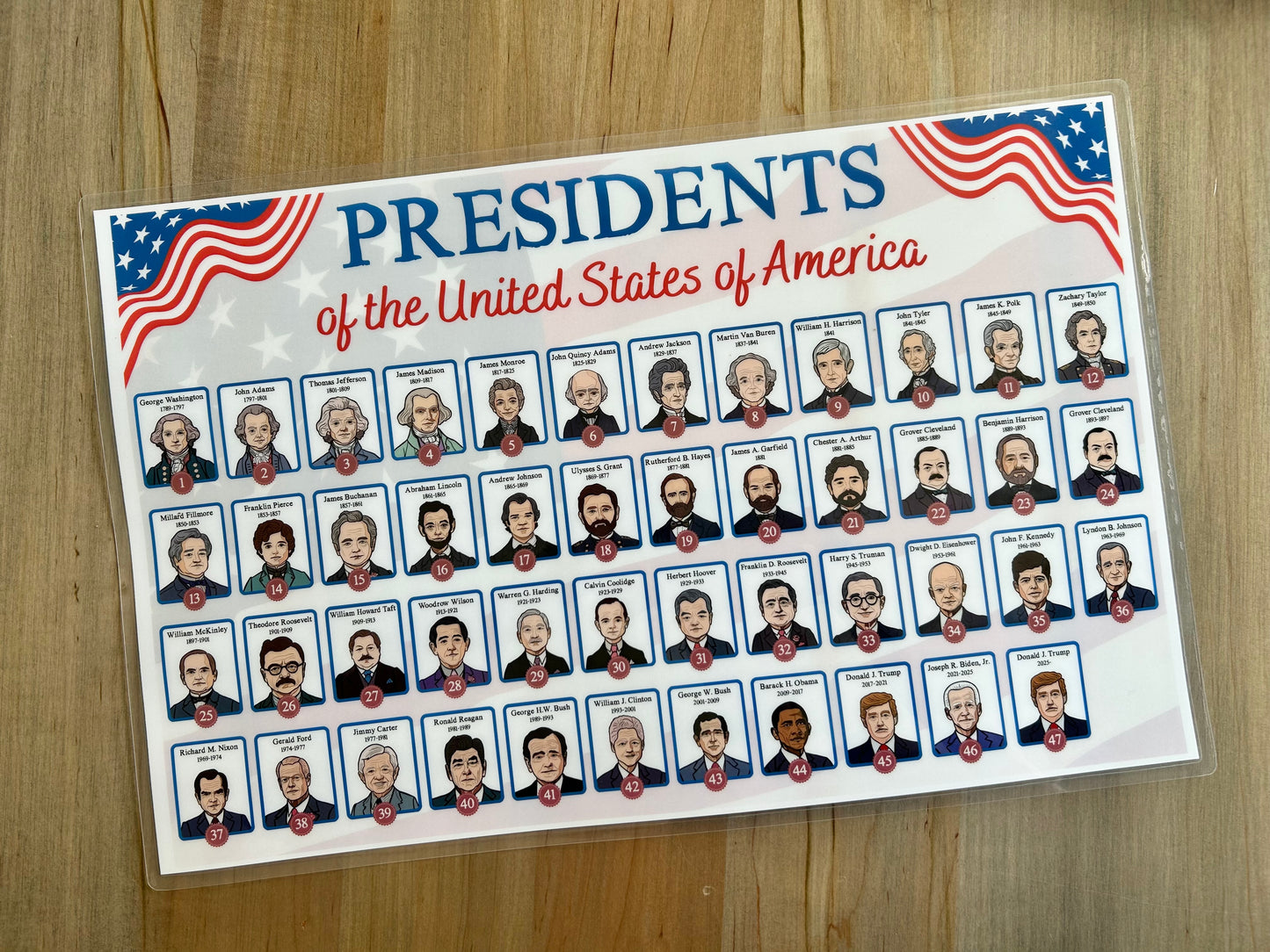 United States Presidents Placemats - Digital Download