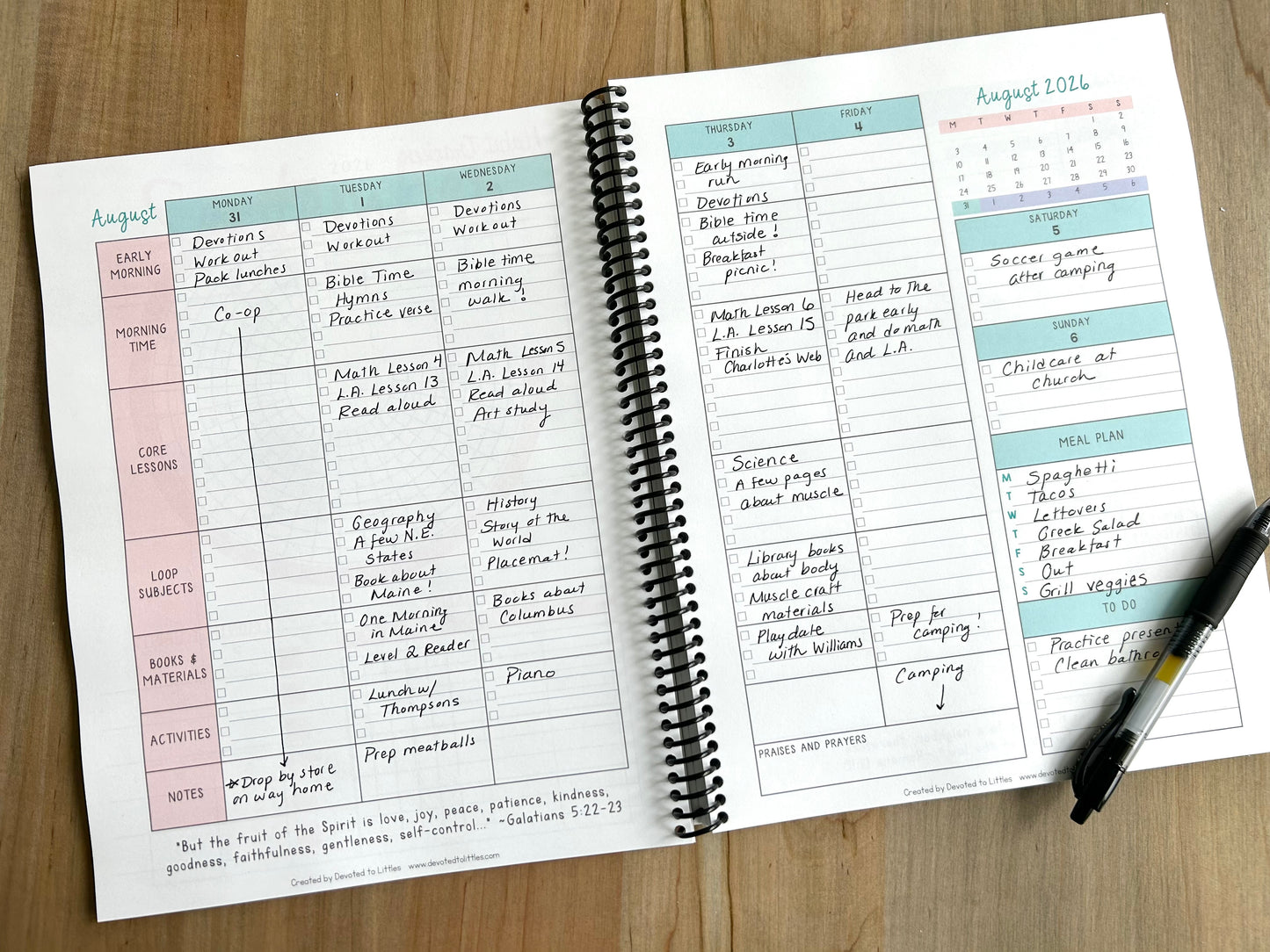 Homeschool Planner 2026-2027