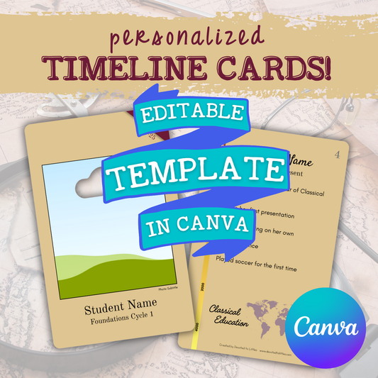 Customizable Student Timeline Card TEMPLATE