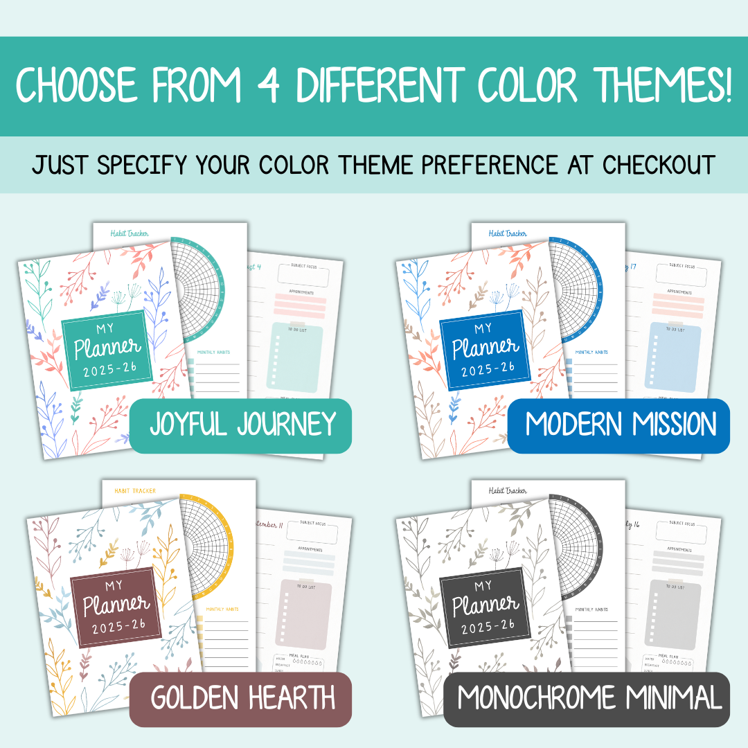 Custom Homeschool Planner PDF (2025-26 or undated)