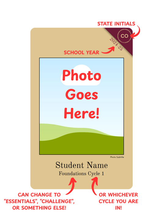 Customizable Student Timeline Card TEMPLATE