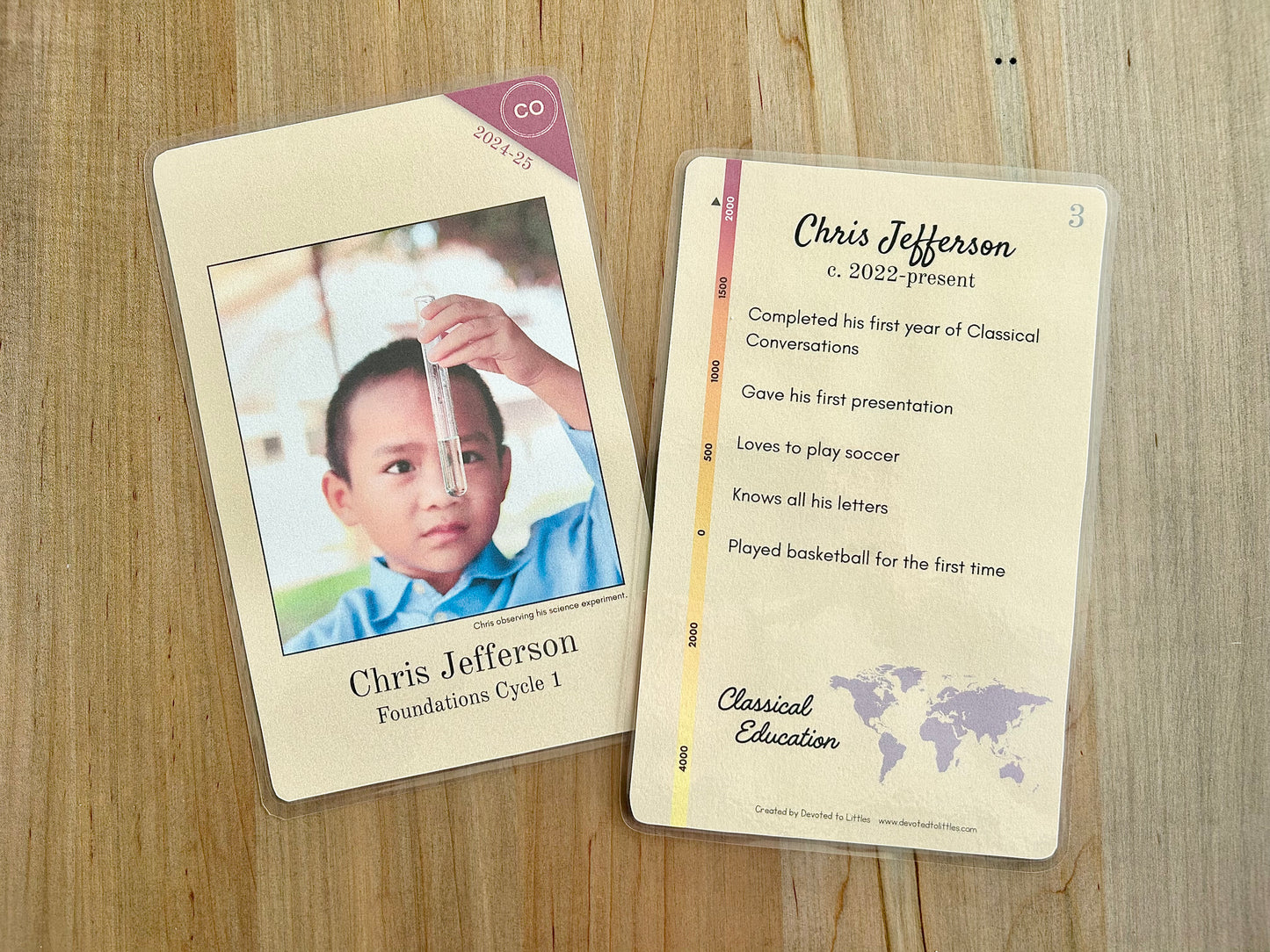 Customizable Student Timeline Card TEMPLATE