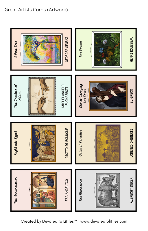 Great Artists Memory Card Game