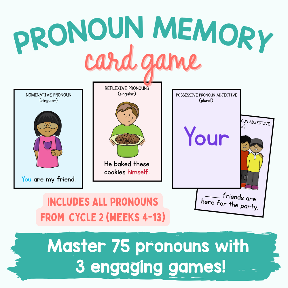 Pronoun Memory Game - Digital Download