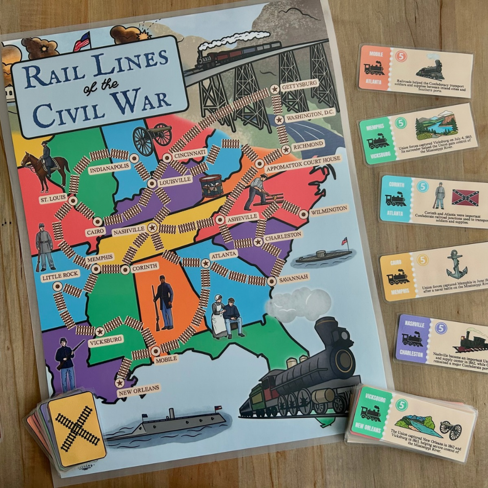 Rail Lines of the Civil War Game - Digital Download